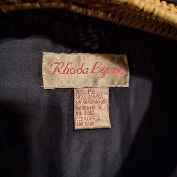 Vintage 90's 100% Silk Navy Blue Full Zip Fringed Jacket Ladies PS Old Money - Picture 4 of 4